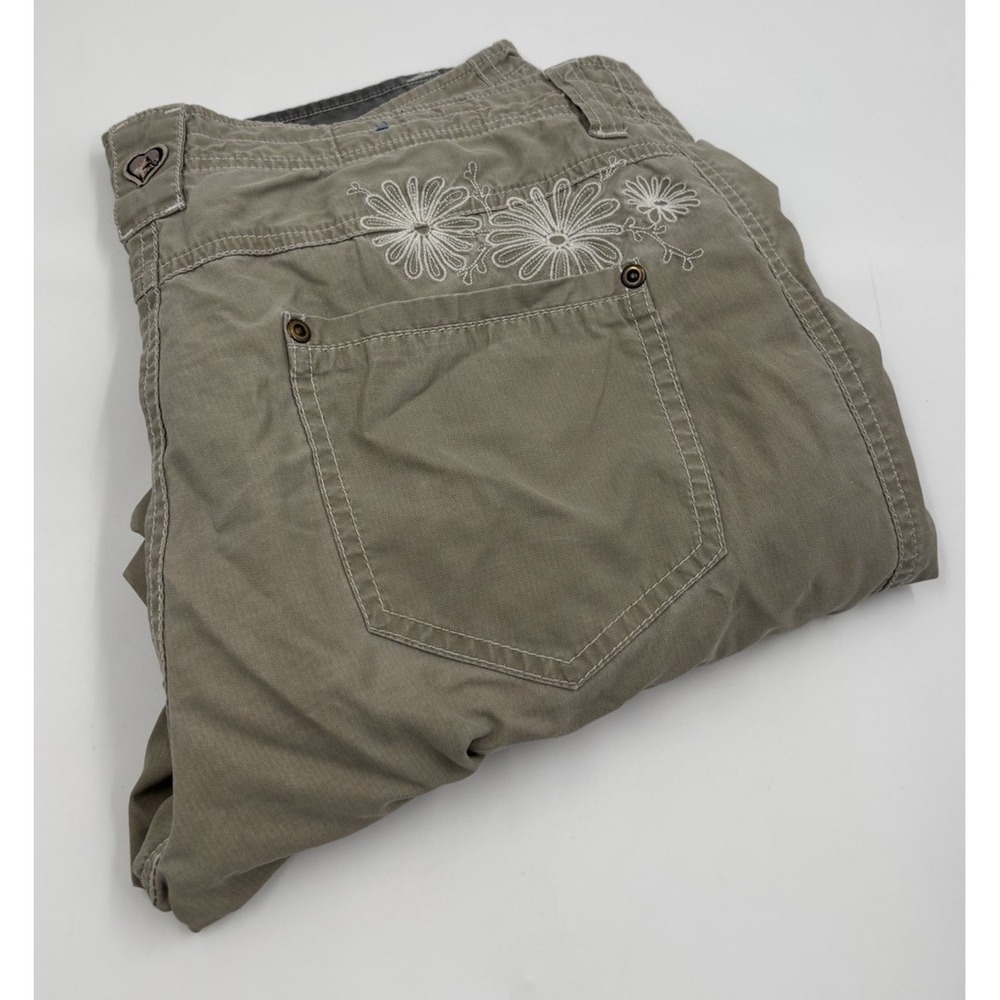 Kuhl Women's 10‎ Brown Cotton Hiking Straight Cropped Pants